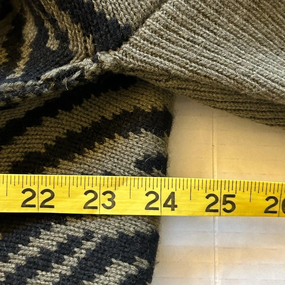 Zoe Couture wool Cashmere Striped animal print open front cascade Sweater M